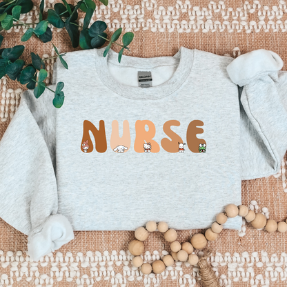 All the Browns- Nurse- Kawaii-Characters -Cozy Sweatshirt