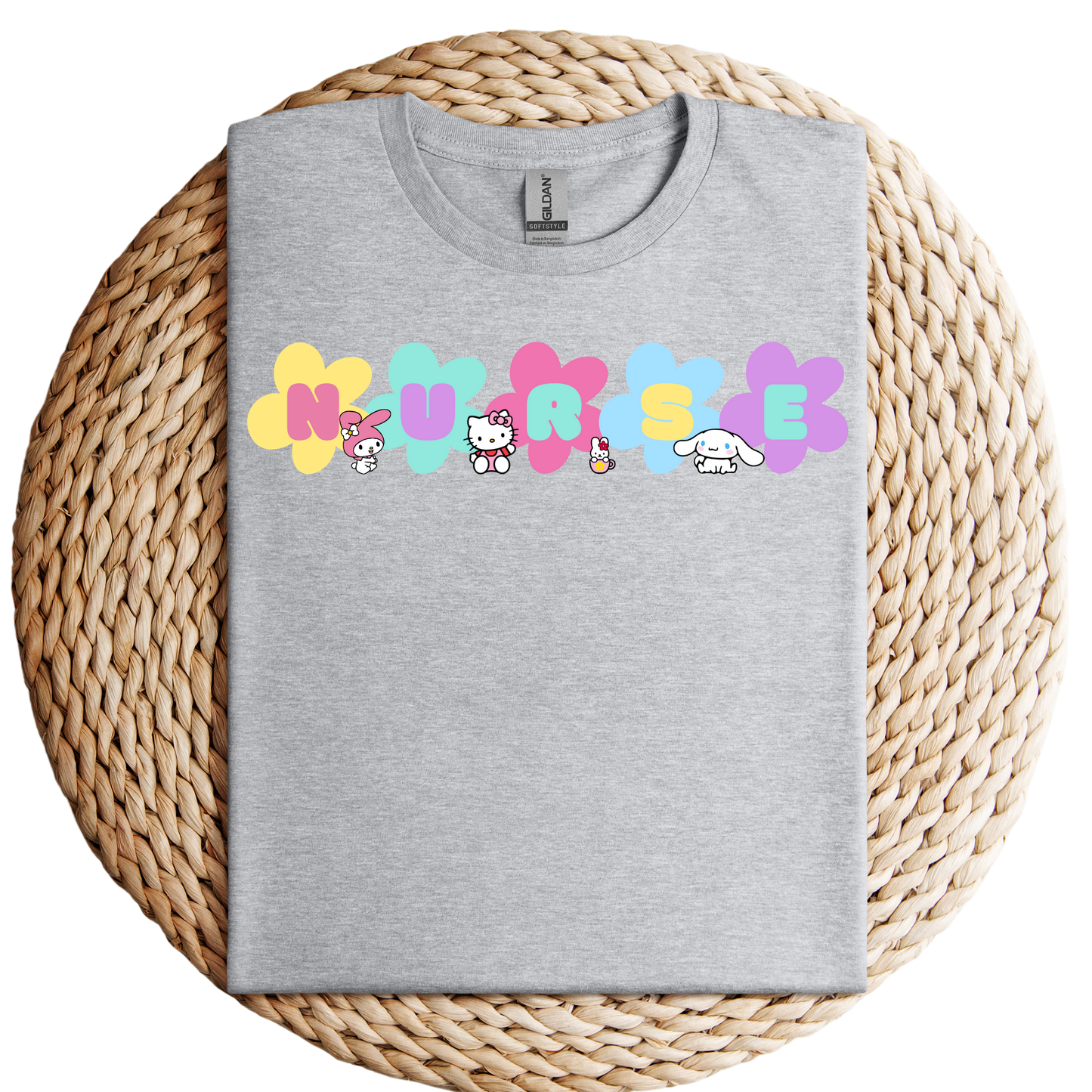 Flower-Kitty and Friends- Soft Tee Shirt