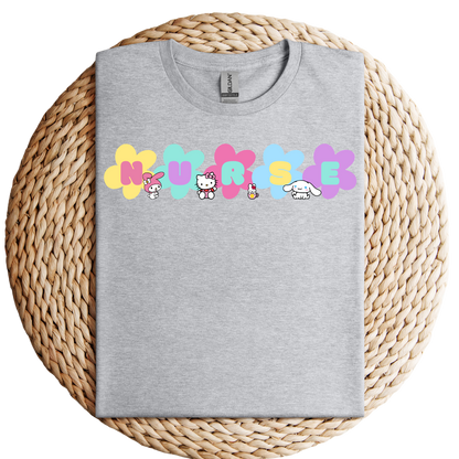 Flower-Kitty and Friends- Soft Tee Shirt