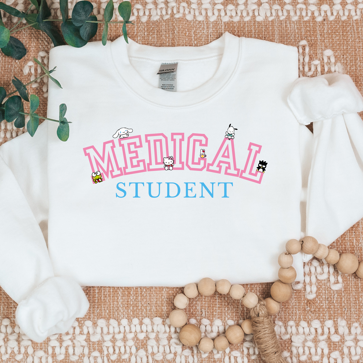 Pink-Medical Student- Kawaii-Characters -Cozy Sweatshirt