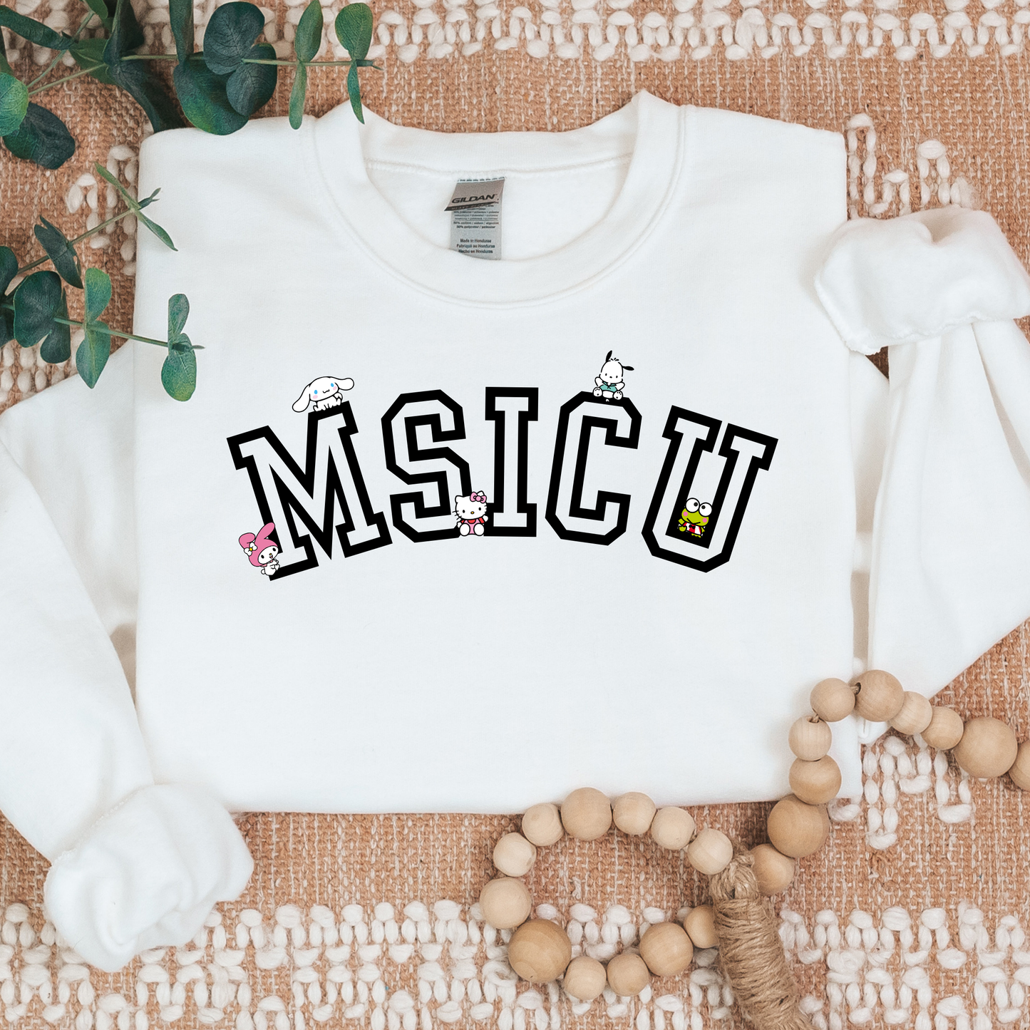 Black- MSICU- Kawaii-Characters -Cozy Sweatshirt