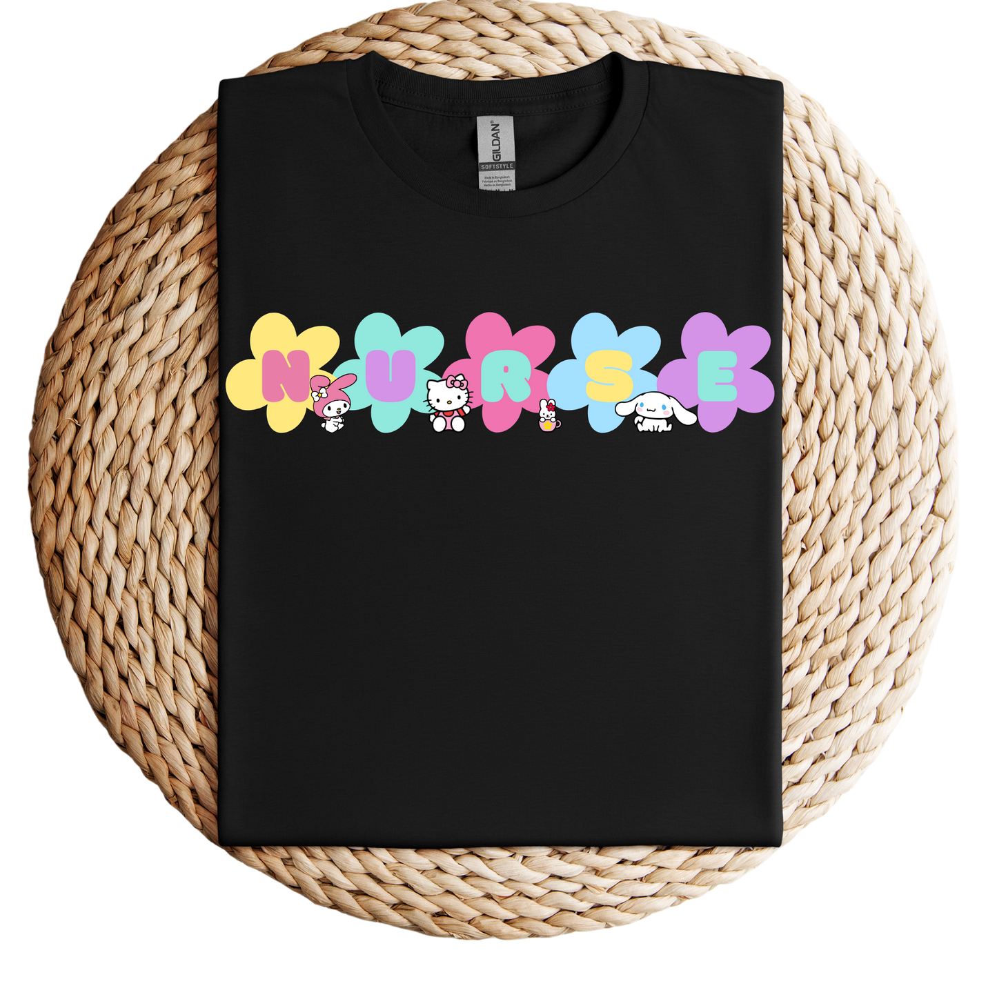 Flower-Kitty and Friends- Soft Tee Shirt