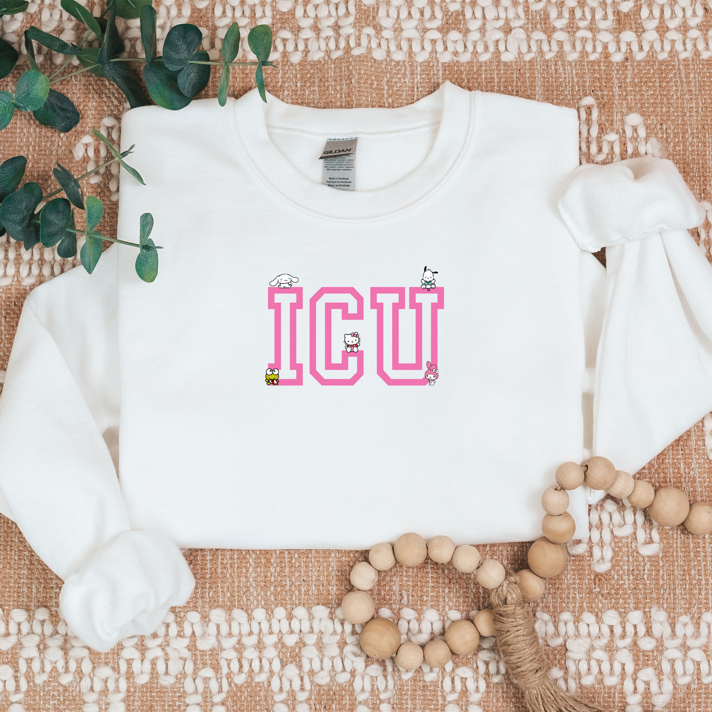 Pink-ICU-Kawaii Characters Cozy Sweater