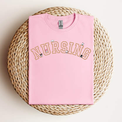 TAN-Nursing-Varsity- Soft Tee Shirt