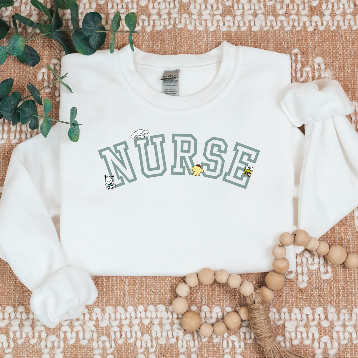 MINT- Varsity Nurse Kawaii Characters Cozy Sweater