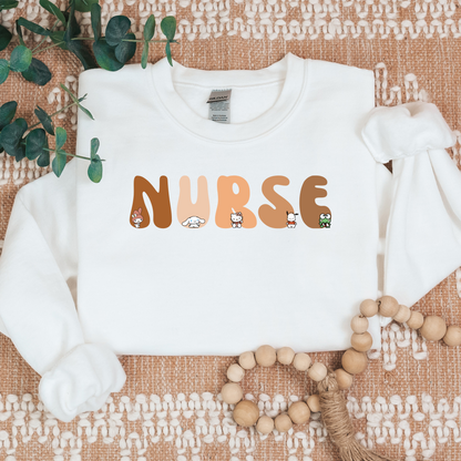 All the Browns- Nurse- Kawaii-Characters -Cozy Sweatshirt