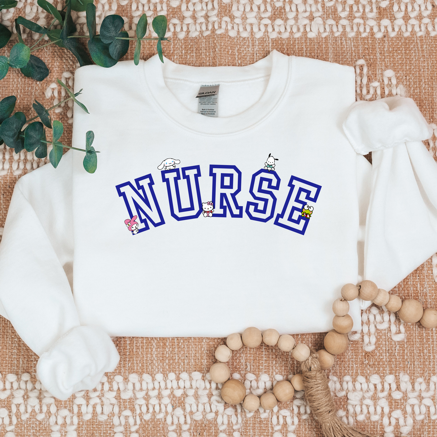 Royal-NURSE-Varsity- Kawaii-Characters -Cozy Sweatshirt