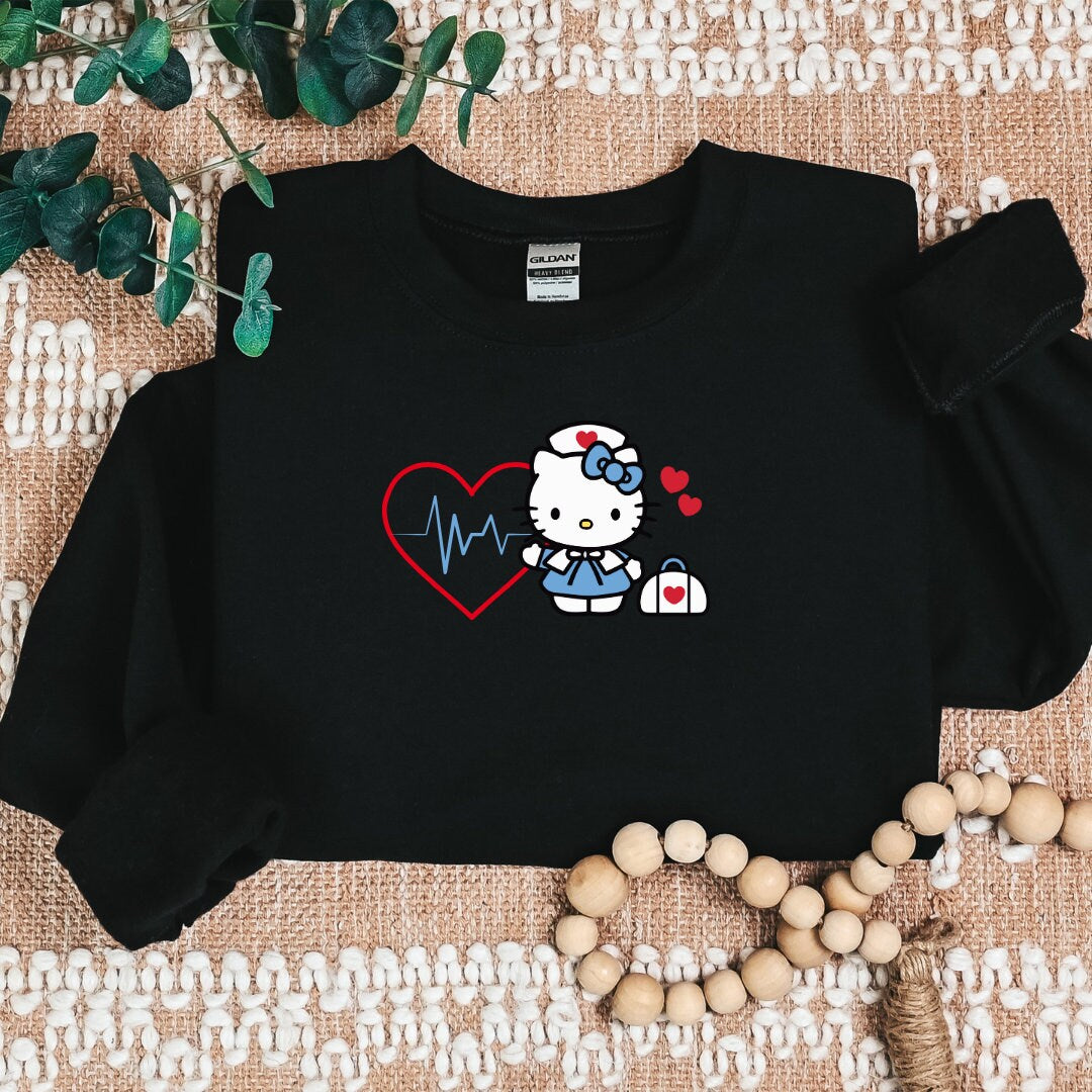 Kitty Nurse Cozy Sweater- Red Heart