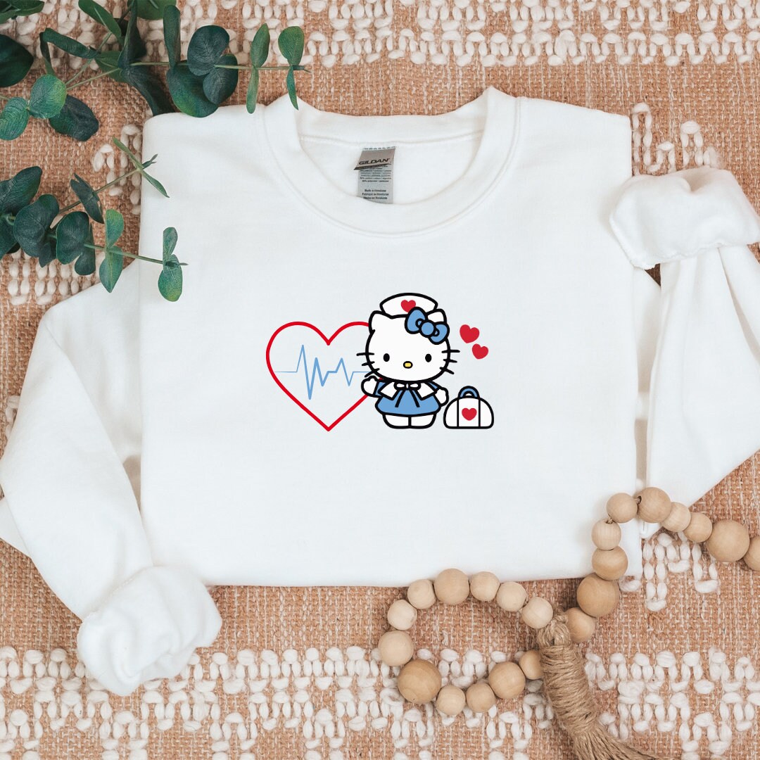 Kitty Nurse Cozy Sweater- Red Heart