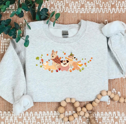 Dog Fall Autumn Cozy Sweater