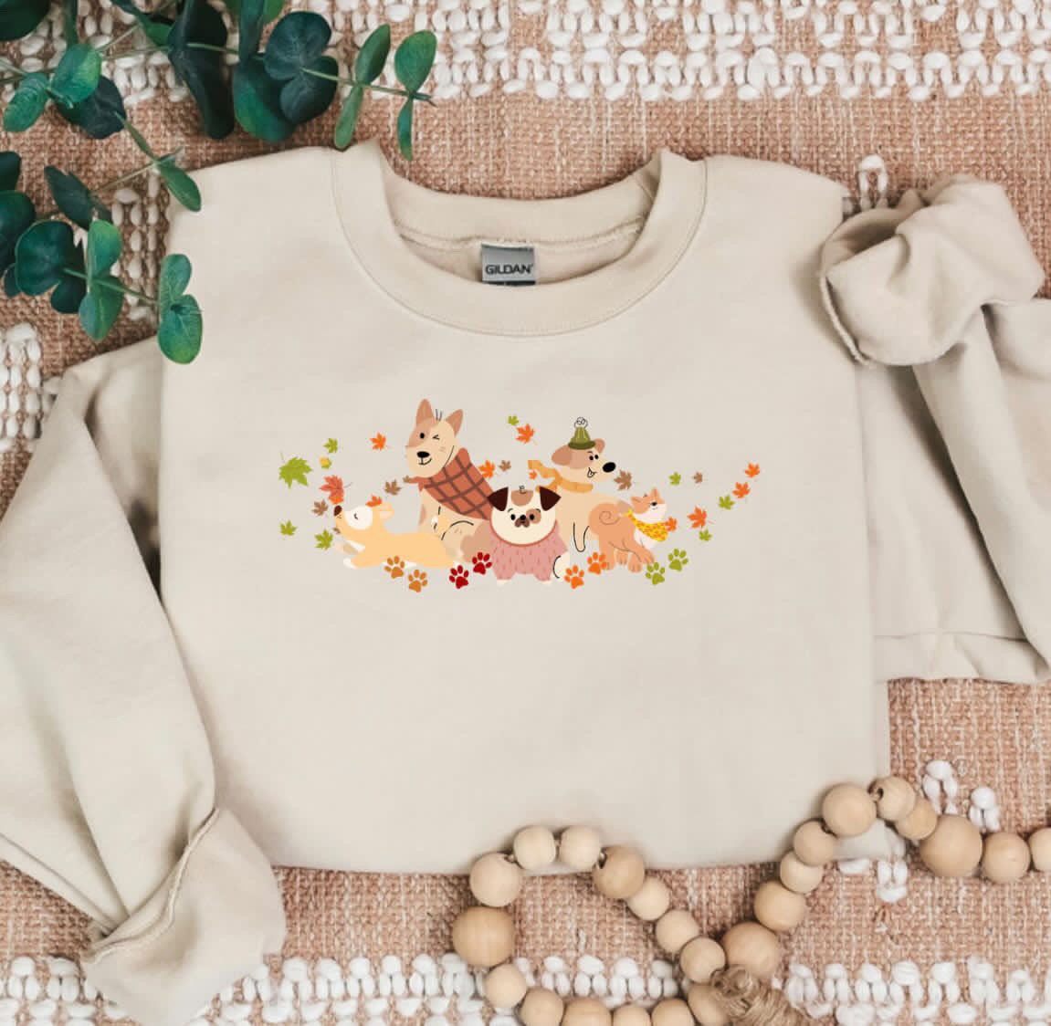 Dog Fall Autumn Cozy Sweater