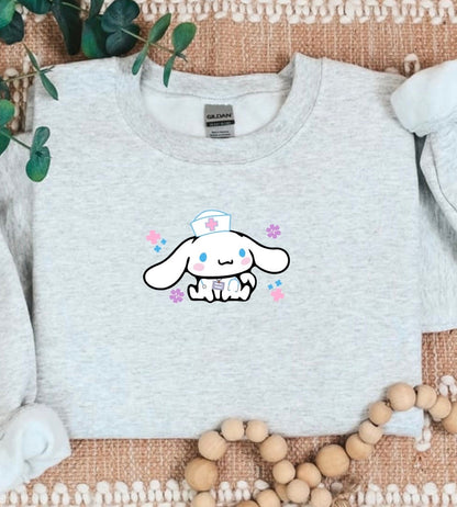 White Puppy Nurse Cozy Sweater