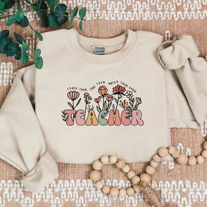 Flower Teacher Cozy Sweater