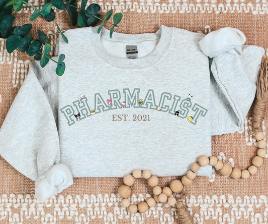 Special EST2021-Pharmacist Varsity Characters Cozy Sweater