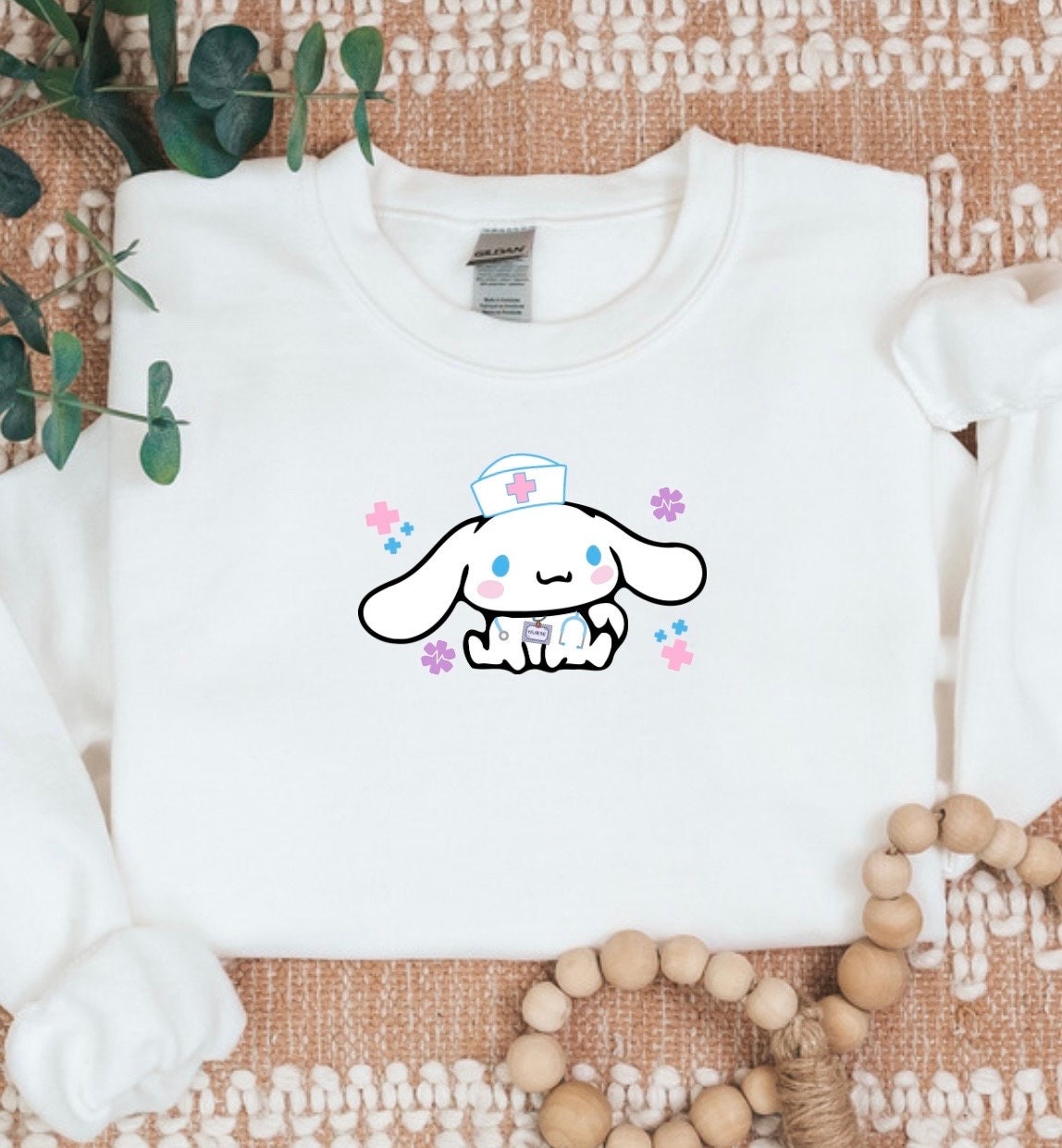 White Puppy Nurse Cozy Sweater