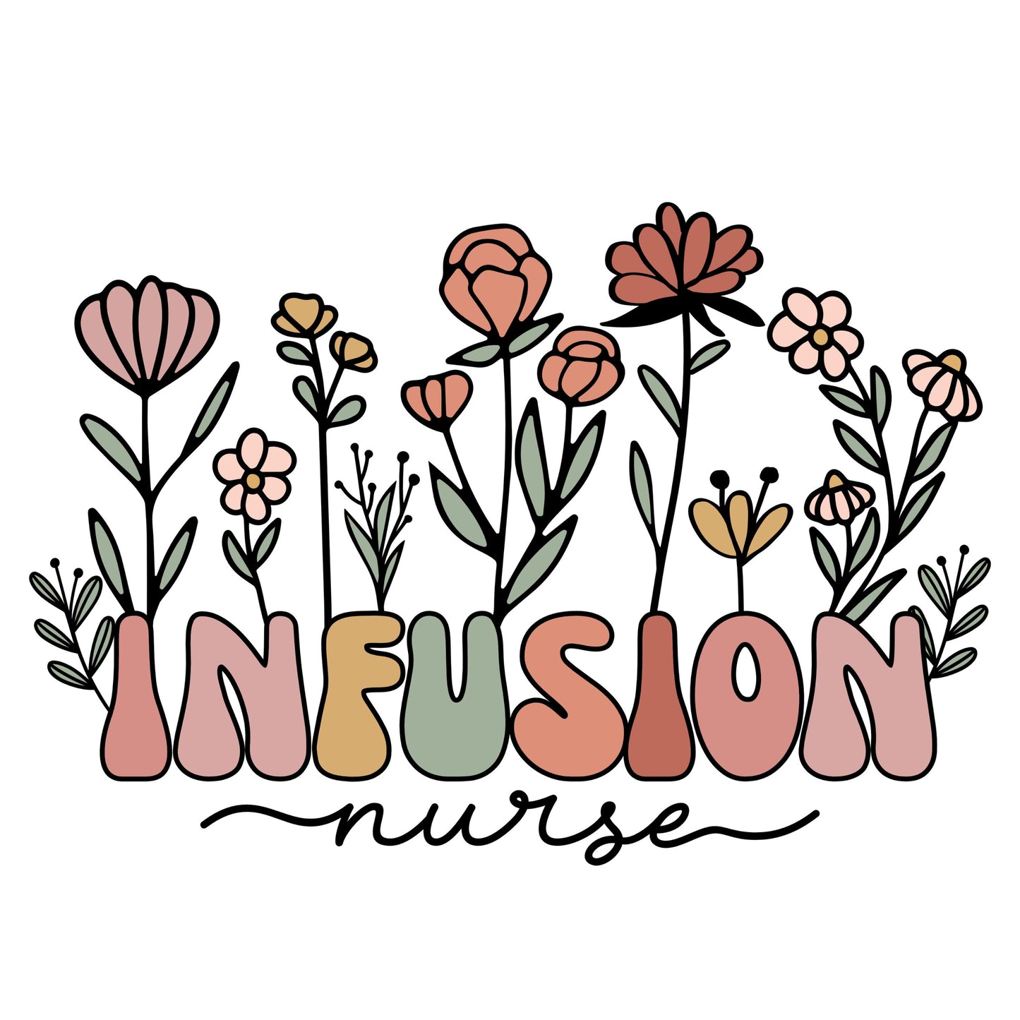 Floral Infusion Nurse Cozy Sweater