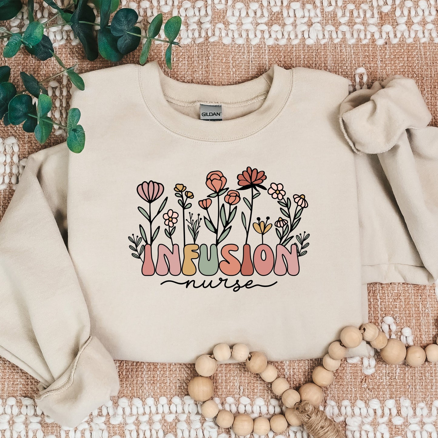 Floral Infusion Nurse Cozy Sweater