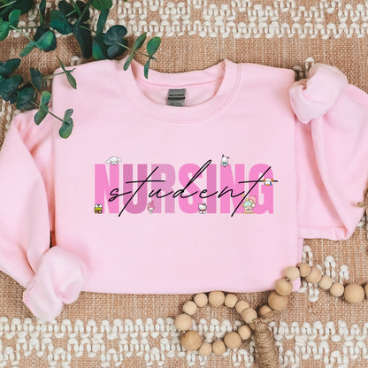 PINK BLOCK- Nursing Sweater Kawaii Characters Cozy Sweater