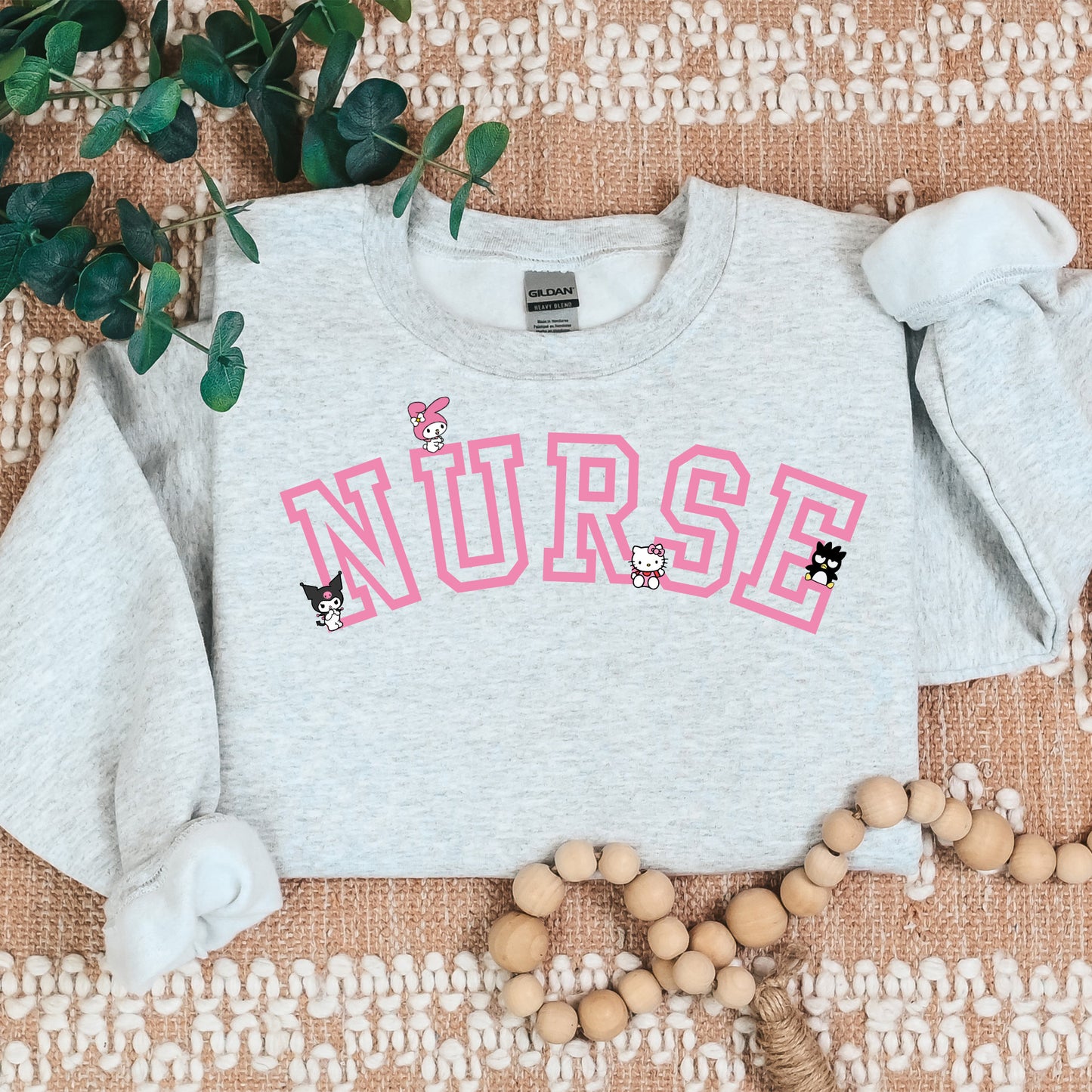 PINK Nurse Kawaii Characters Cozy Sweater