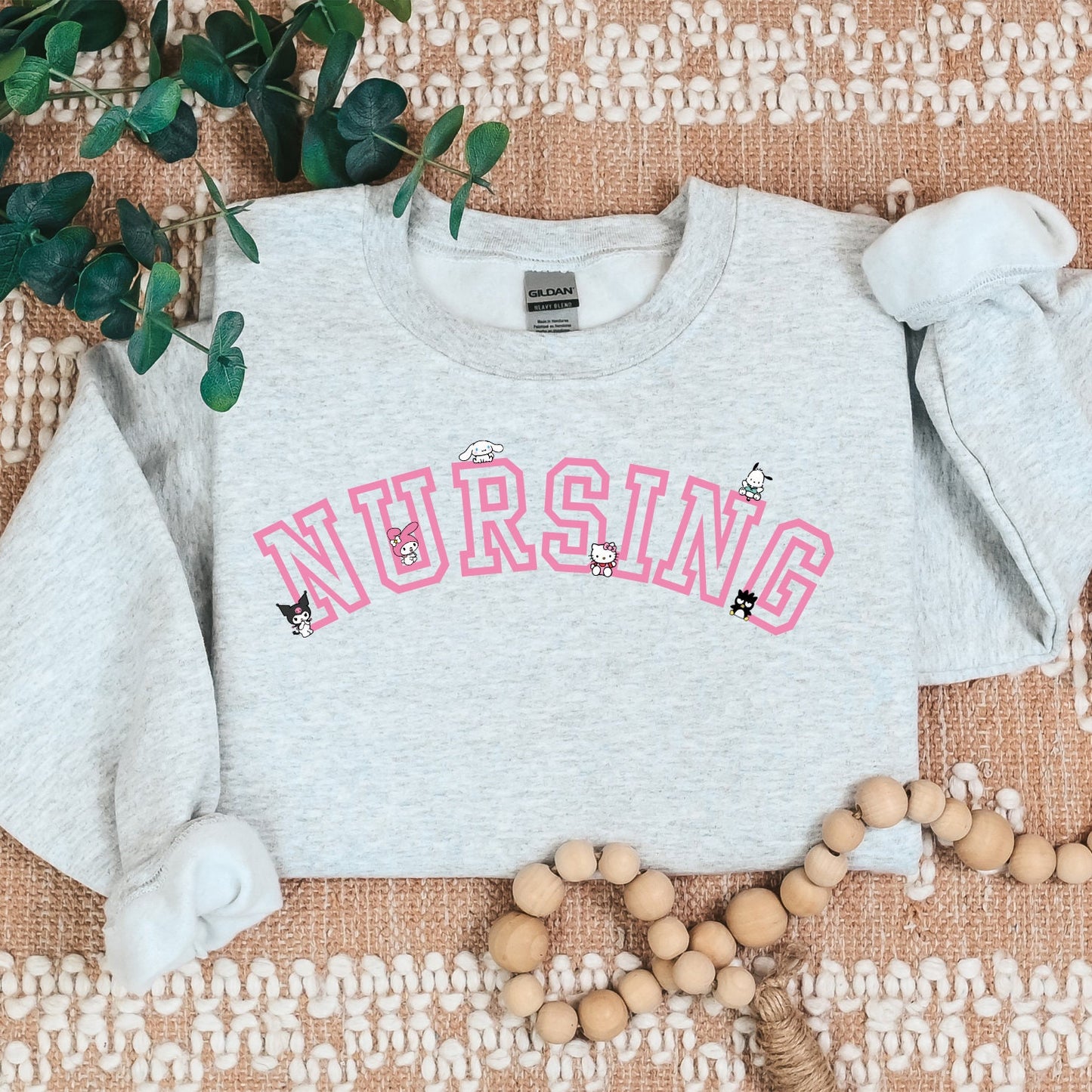 PINK NURSING Kawaii Characters Cozy Sweater