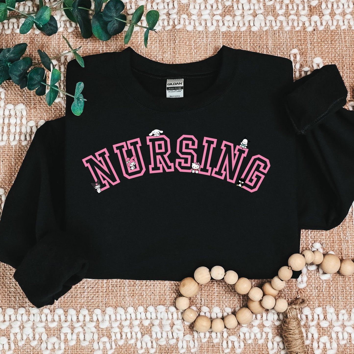 PINK NURSING Kawaii Characters Cozy Sweater