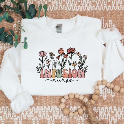 Floral Infusion Nurse Cozy Sweater