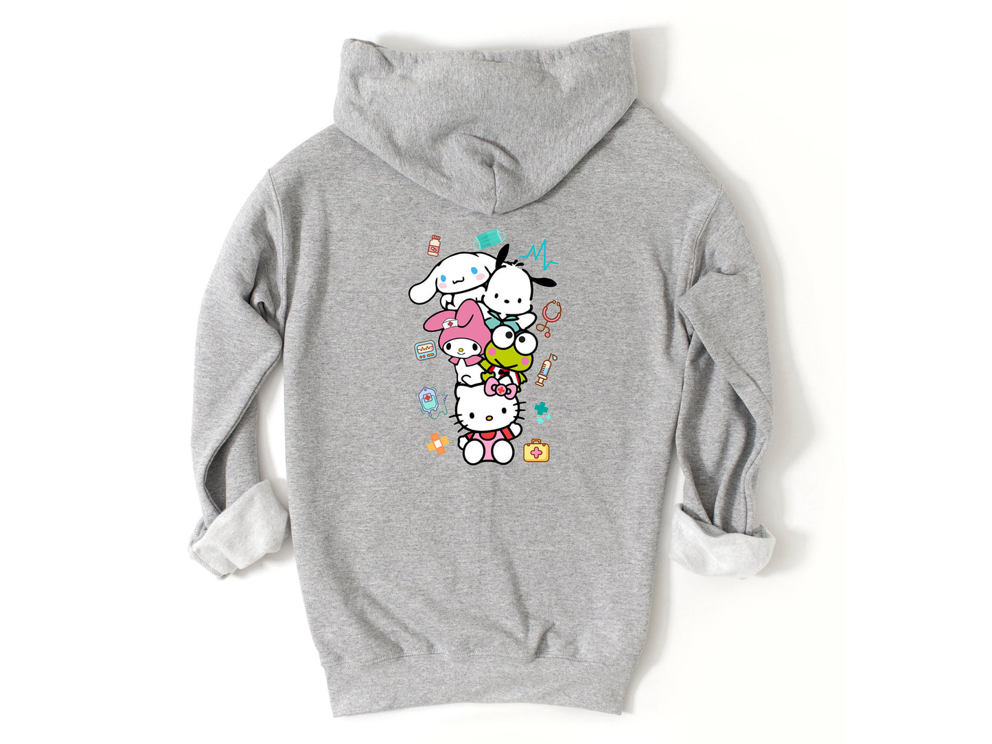 Zip Up Hoodie- 2-Medical Kitty and Friends Nurse Cozy Sweater