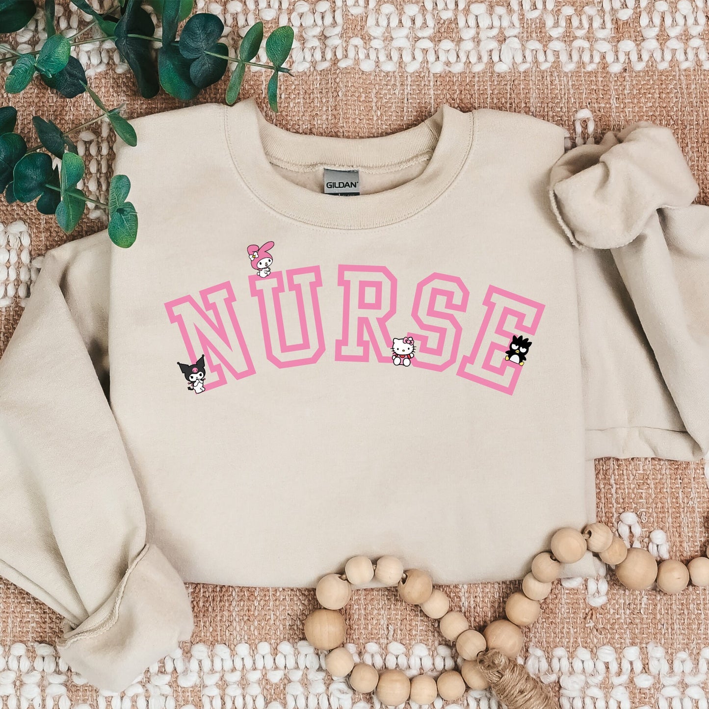 PINK Nurse Kawaii Characters Cozy Sweater