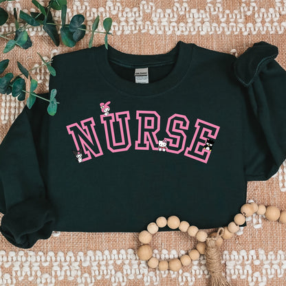 PINK Nurse Kawaii Characters Cozy Sweater