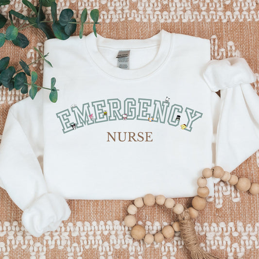 Emergency Nurse-Varsity-Cozy Sweater