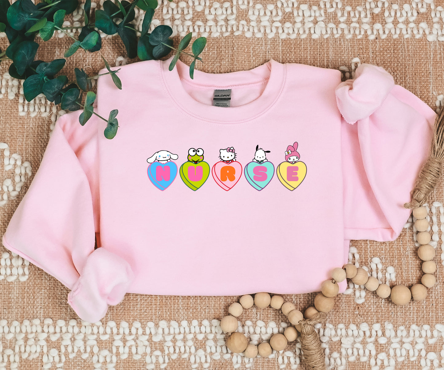 Candy Heart-Valentine- Kawaii-Characters -Cozy Sweater