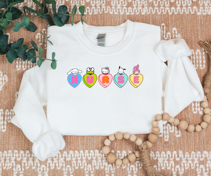 Candy Heart-Valentine- Kawaii-Characters -Cozy Sweater