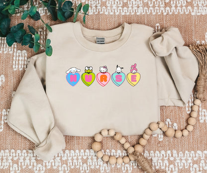 Candy Heart-Valentine- Kawaii-Characters -Cozy Sweater