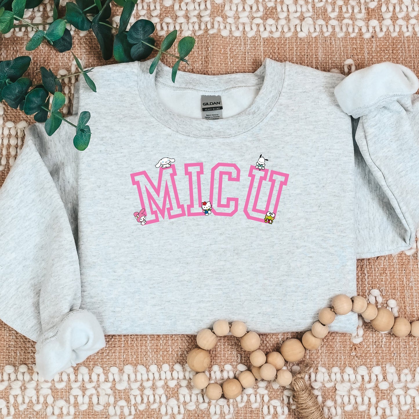 MICU-Pink-Varsity- Kitty and Friends Cozy Sweater