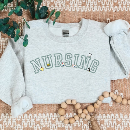 MINT NURSING Kawaii Characters Cozy Sweater