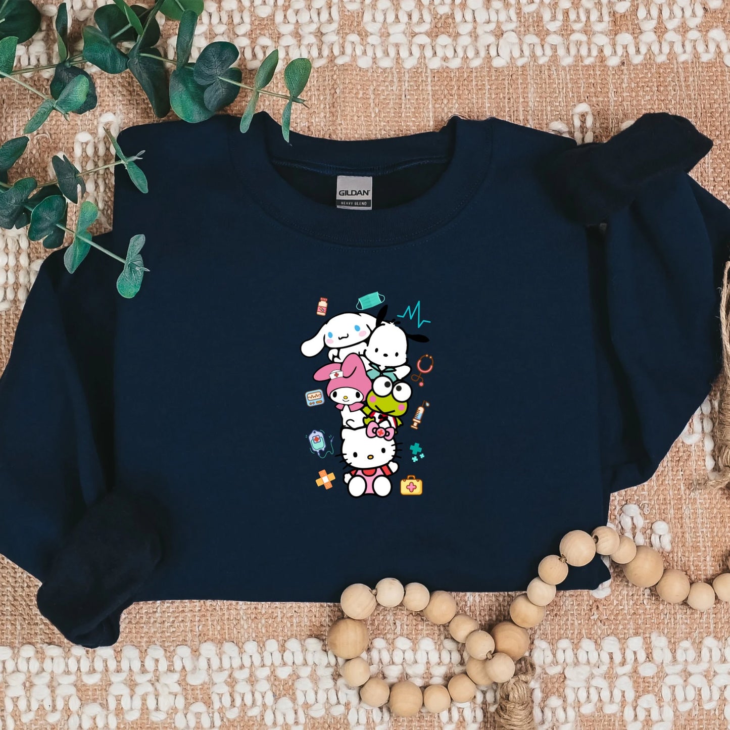 Stacked Medical Kitty and Friends Cozy Sweater