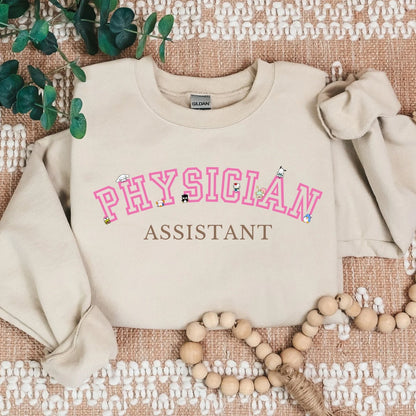 Pink-Physician Assistant Kawaii Characters Cozy Sweater