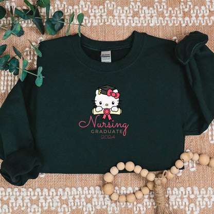 Nursing Graduate-Medical Kitty Nurse Cozy Sweater